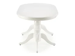 Mesa de comedor extensible Roma blanca con estructura de madera maciza