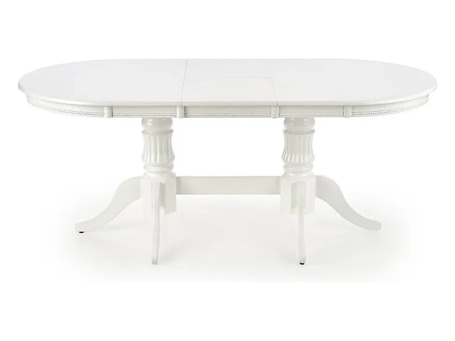 Mesa de comedor extensible Roma blanca con estructura de madera maciza