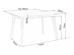 Mesa de comedor extensible Daylight 120-160 cm aspecto roble