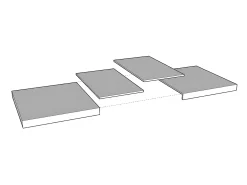 Mesa de comedor extensible Flavio-Color Blanco-Soporte 2 pies-Alargaderas -Ancho extensible