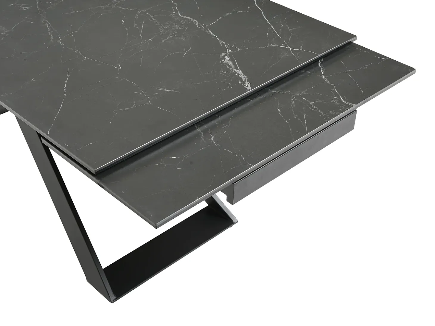 Mesa de comedor extensible de cerámica y metal - Negro - XERENA de Pascal MORABITO