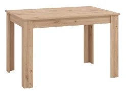 Mesa de Comedor Extensible – 120/160x80x76 cm, Color Roble Artisan, Diseño Moderno, Laminado Resistente, Apertura Central, Fácil Limpieza