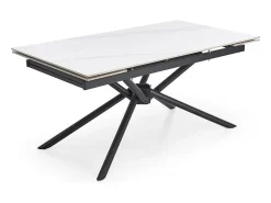 Mesa de comedor extensible 160 / 220 cm aspecto mármol blanco VIKTOR