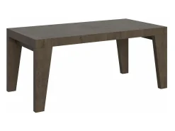 Mesa de comedor extensible de madera Naxo.-Color Blanco-Base y soporte con ruedas-Alargaderas -Ancho extensible