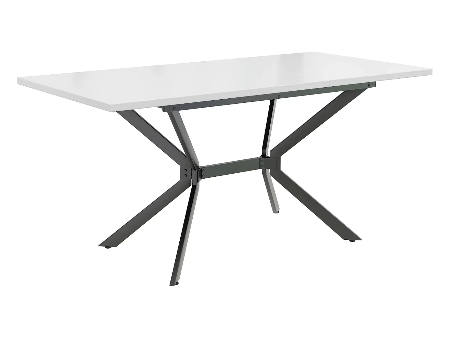 Mesa de comedor extensible 120/160x80 cm, para 4 a 6 personas, patas de metal negro, diseño minimalista (dimensiones: 120/160 x 80 x 75 cm)