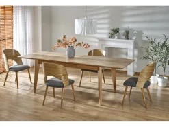 Mesa de comedor extensible 160-240 cm aspecto roble natural Santa