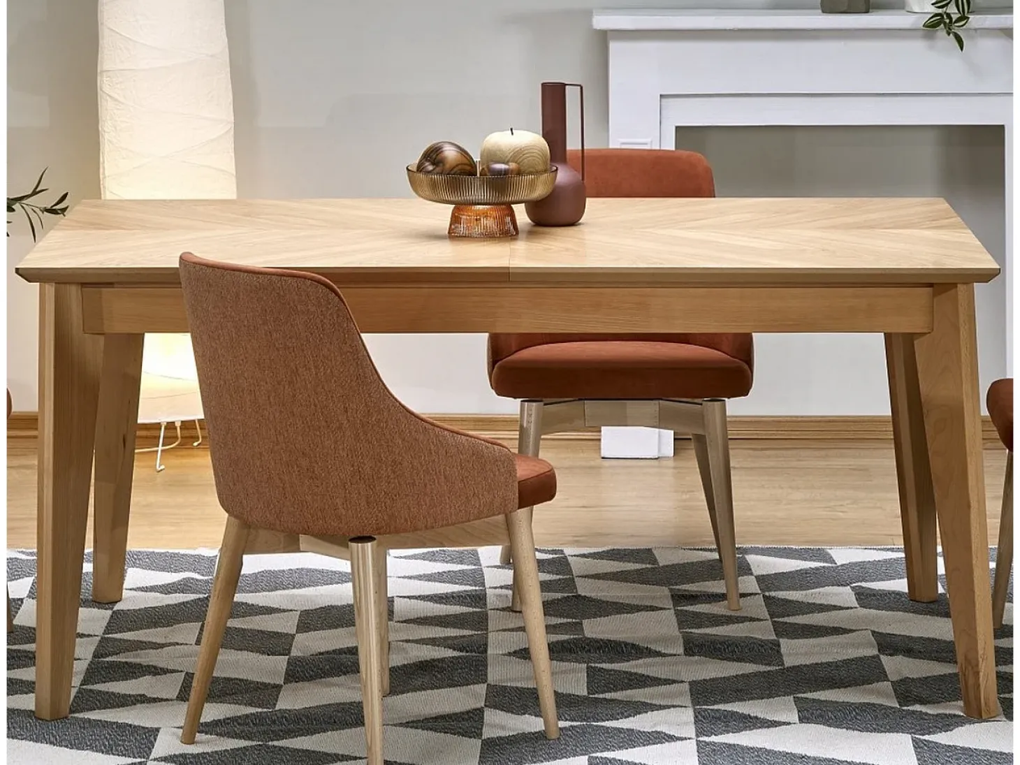 Mesa de comedor extensible 160-240 cm aspecto roble natural Santa
