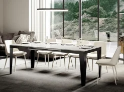 Mesa de comedor extensible evolución Flavio-Color Blanco-Ancho extensible