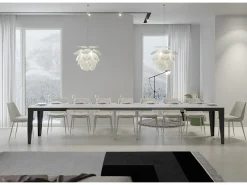Mesa de comedor extensible evolución Flavio-Color Blanco-Ancho extensible