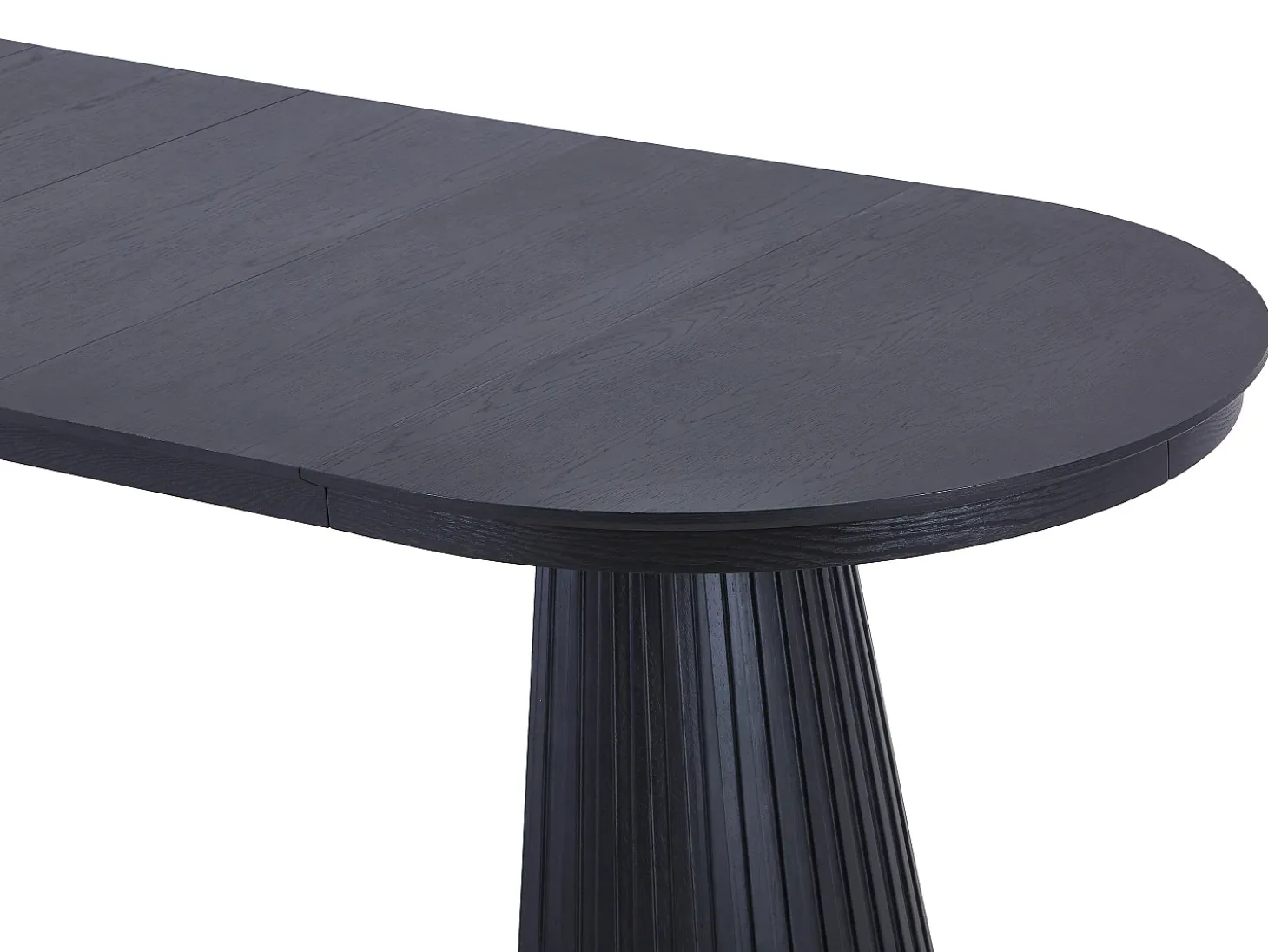 Mesa de comedor extensible de 4 a 10 personas chapa de fresno - Negro - LATSURY