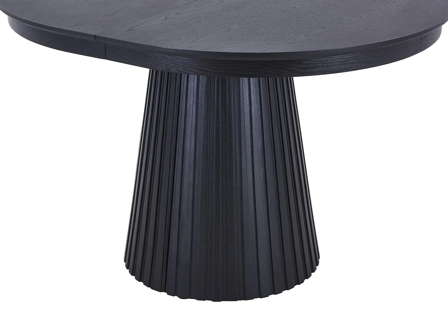 Mesa de comedor extensible de 4 a 10 personas chapa de fresno - Negro - LATSURY
