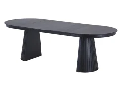 Mesa de comedor extensible de 4 a 10 personas chapa de fresno - Negro - LATSURY