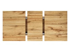 Mesa de comedor extensible 120/160x75x75.5 cm - Para 6 personas - MDF + metal - Natural
