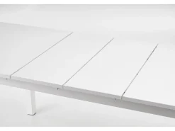 Mesa de comedor extensible blanca BREHAT 160-228cm