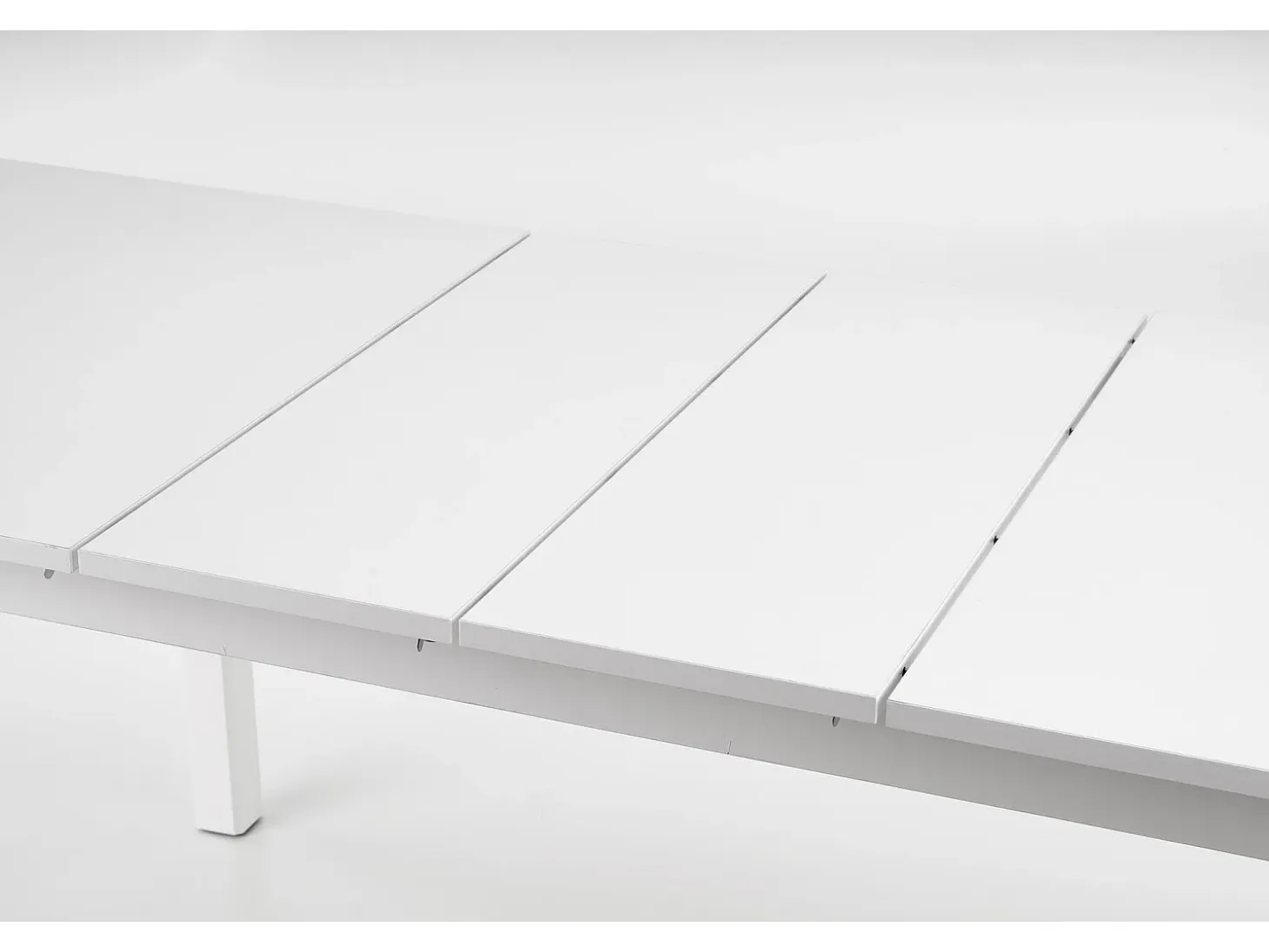 Mesa de comedor extensible blanca BREHAT 160-228cm