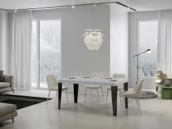 Mesa de comedor Faye 180 cm rectangular de fresno blanco con patas de metal antracita