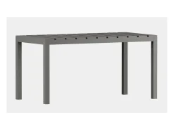 Mesa de Comedor Fija – 120x80x75 cm, Polipropileno Color Gris, Apta para Exterior, Diseño Moderno y Resistente.