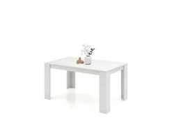 Mesa de comedor fija en blanco artik 140X80 cm Naya Blanco Artik (Blanco Mate)
