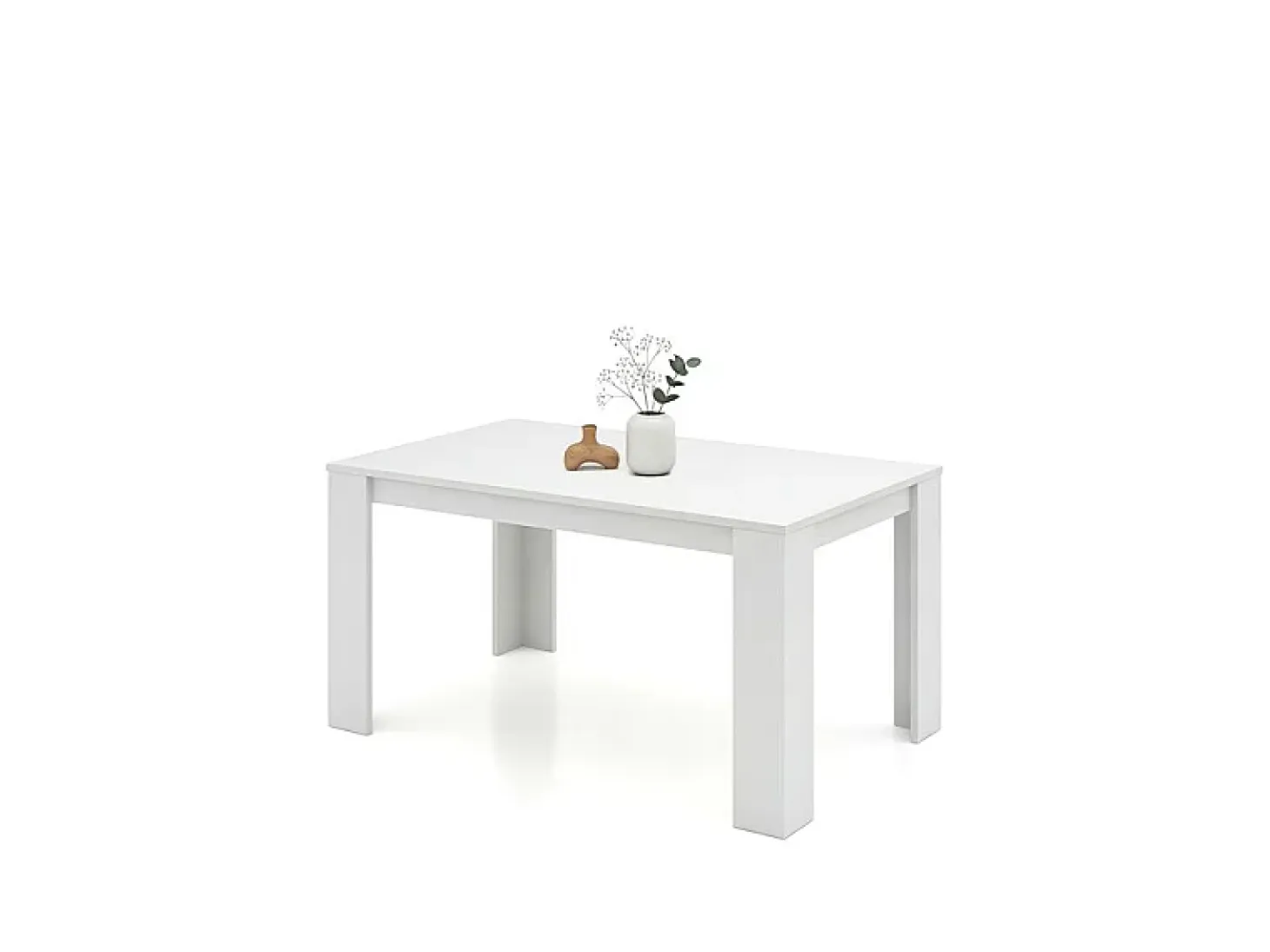 Mesa de comedor fija en blanco artik 140X80 cm Naya Blanco Artik (Blanco Mate)