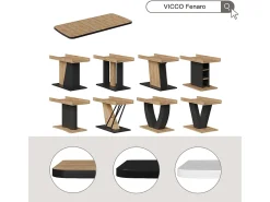 Mesa de comedor goldkraft roble/negro 120x80x3.6 fenaro