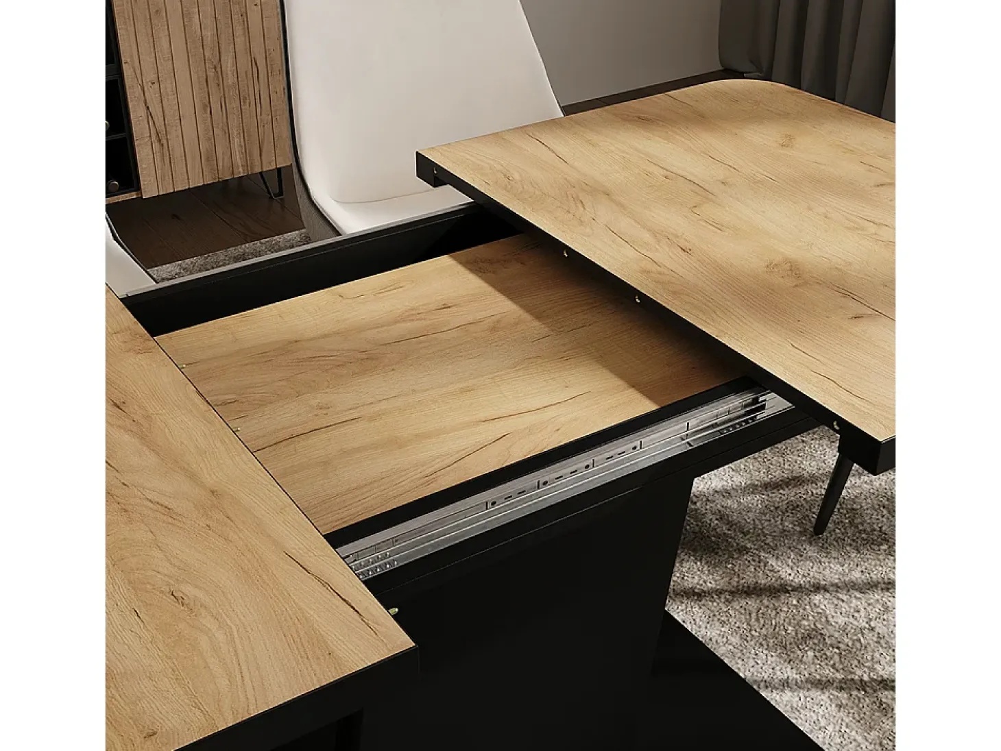 Mesa de comedor goldkraft roble/negro 120x80x77.3 fenaro