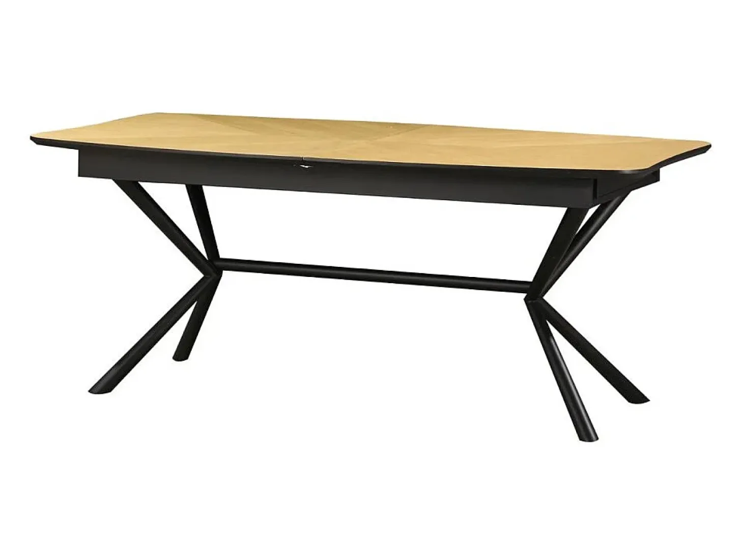 Mesa de comedor GRANI – Chapa de roble claro y metal – 180-270 cm – Extensible