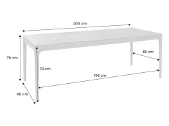Mesa de comedor hevea y fresno, 8 plazas nogal