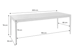 Mesa de comedor hevea y fresno, 8 plazas natural