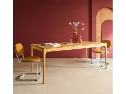 Mesa de comedor hevea y fresno, 8 plazas natural