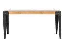 Mesa de comedor industrial acero y madera L160 MADISON