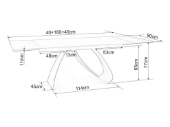 Mesa de comedor Justine de cerámica negra y cristal templado
