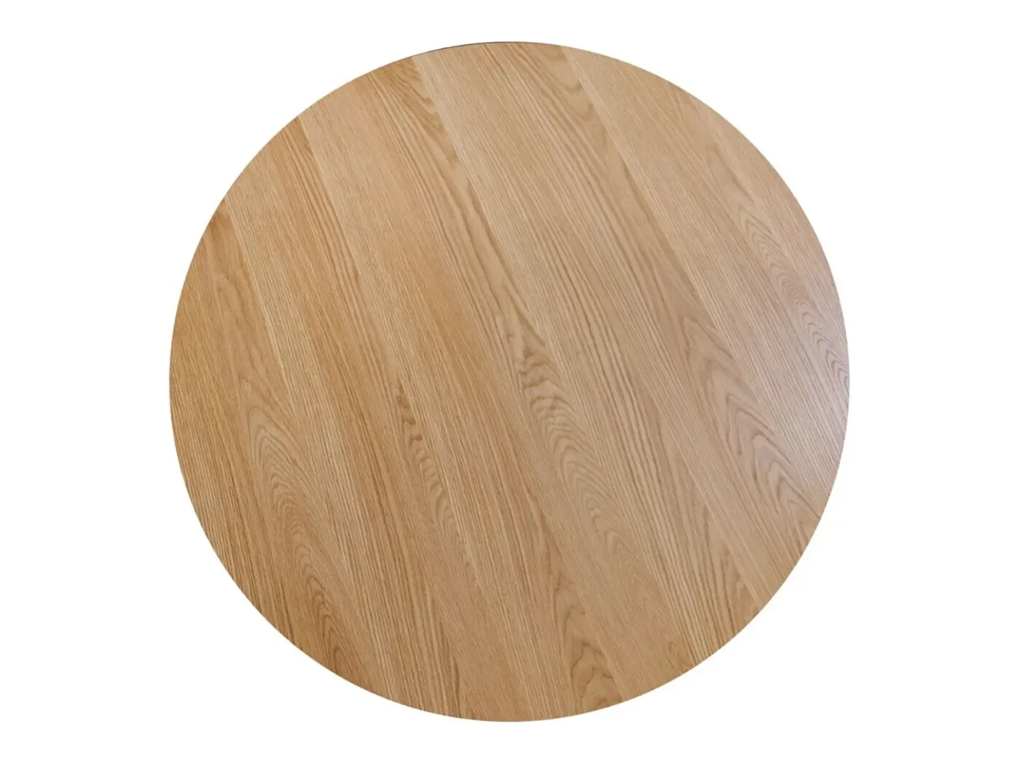 Mesa de comedor KANOVA 120 cm – Tablero redondo de roble claro y pie central de diseño – Estilo contemporáneo