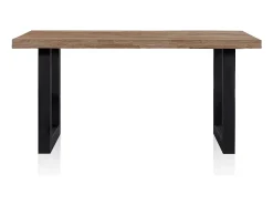 Mesa de comedor Loft fija roble oscuro 75x160x100 cm Adec