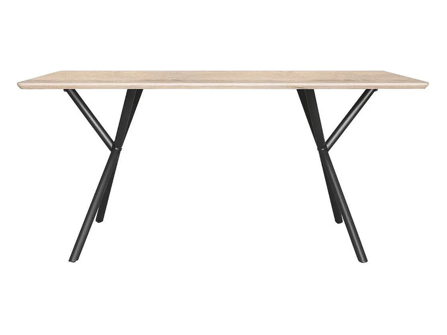 Mesa de comedor Látigo diseño fijo natural/negro 76x160x90 cm