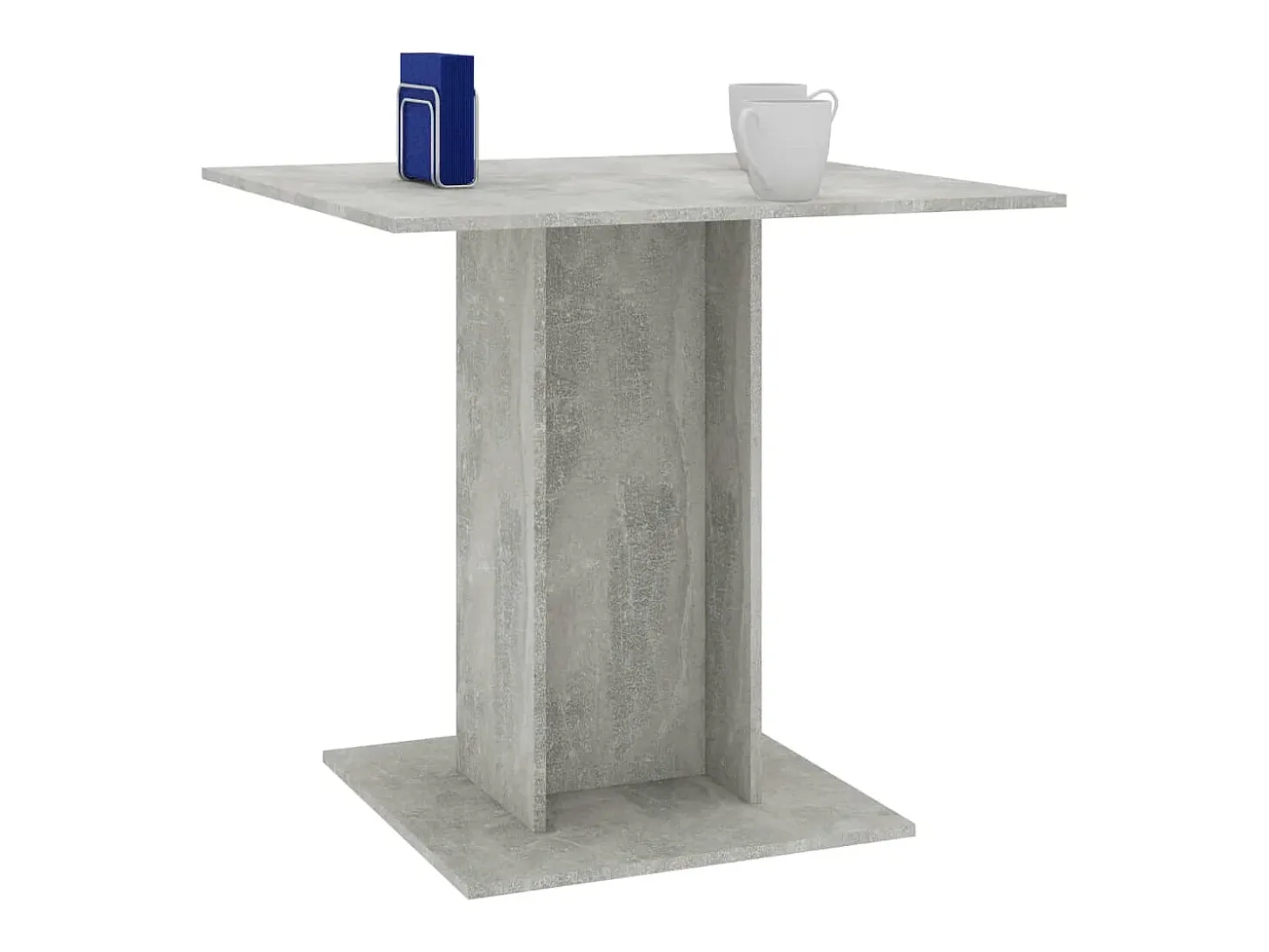Mesa de comedor madera contrachapada gris hormigón 80x80x75 cm