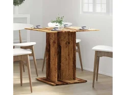 Mesa de comedor madera de ingeniería envejecida 80x80x75 cm