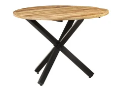 Mesa de comedor madera de mango rugosa redonda 100x100x75 cm
