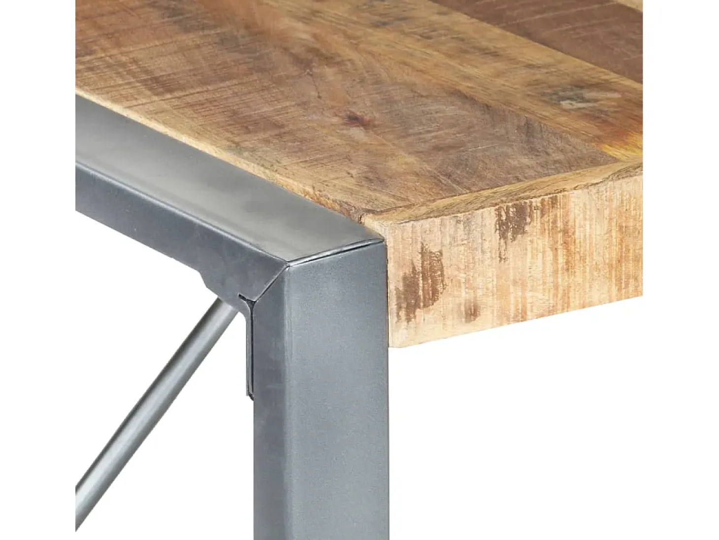 Mesa de comedor madera de mango rugosa 140x140x75 cm
