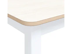 Mesa de comedor madera de caucho blanco y marrón 114x71x75 cm ES446996