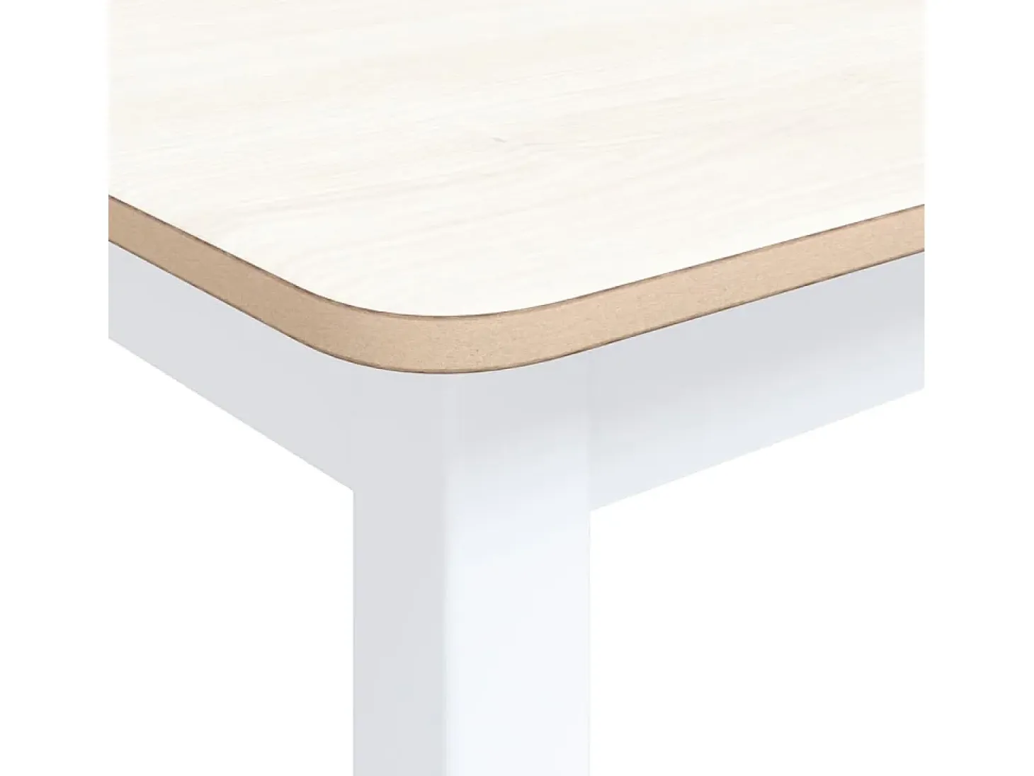Mesa de comedor madera de caucho blanco y marrón 114x71x75 cm ES446996