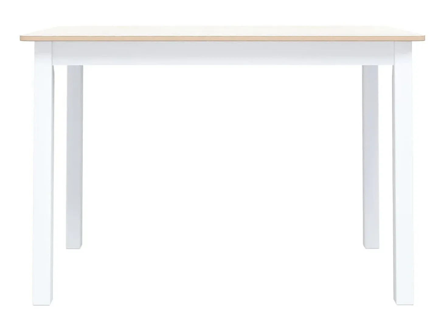 Mesa de comedor madera de caucho blanco y marrón 114x71x75 cm ES446996