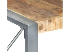 Mesa de comedor madera de mango rugosa 140x140x75 cm ES197401