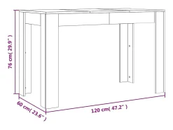 Mesa de comedor madera de ingeniería Sonoma gris 120x60x76 cm