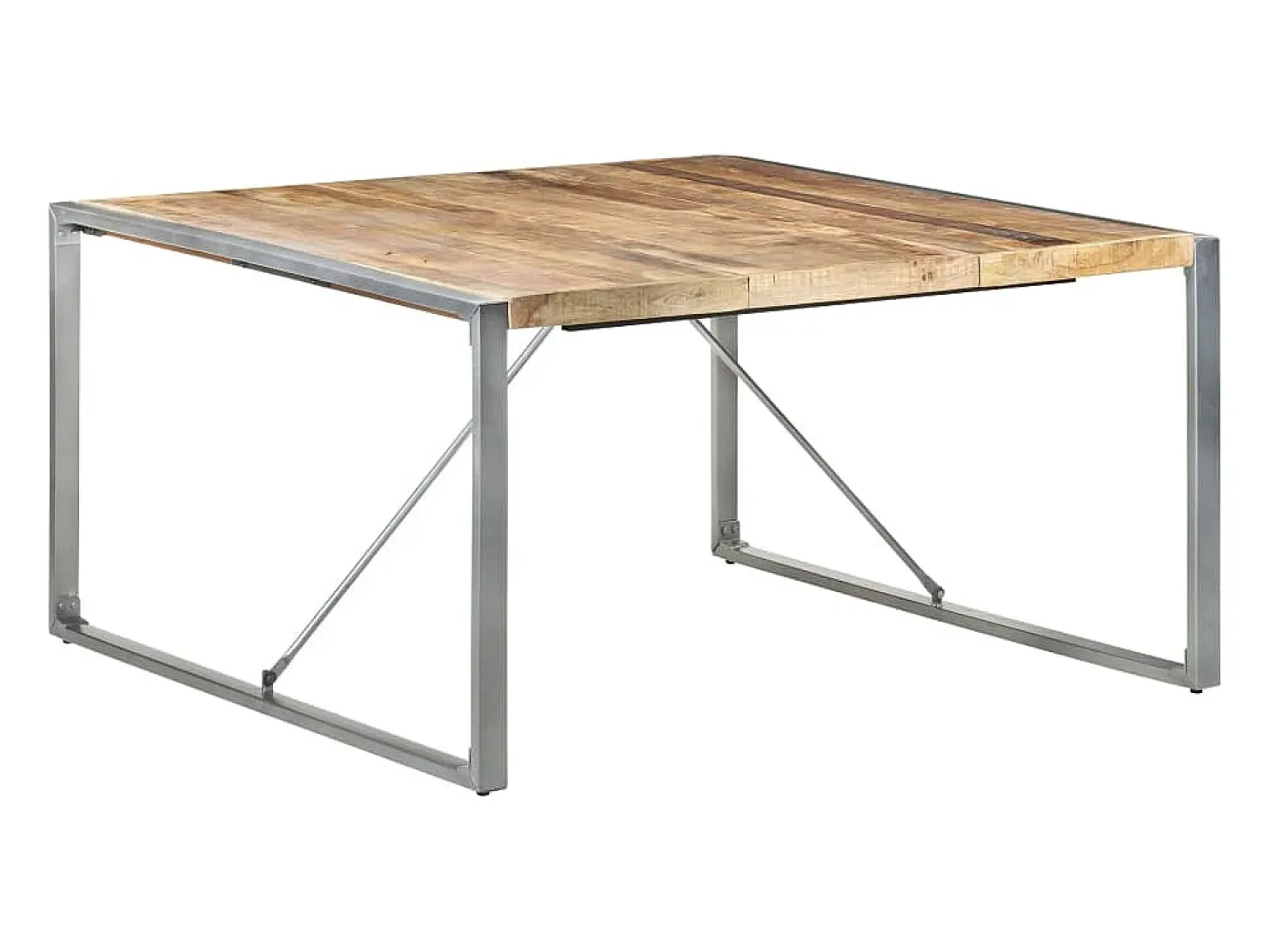 Mesa de comedor madera de mango rugosa 140x140x75 cm
