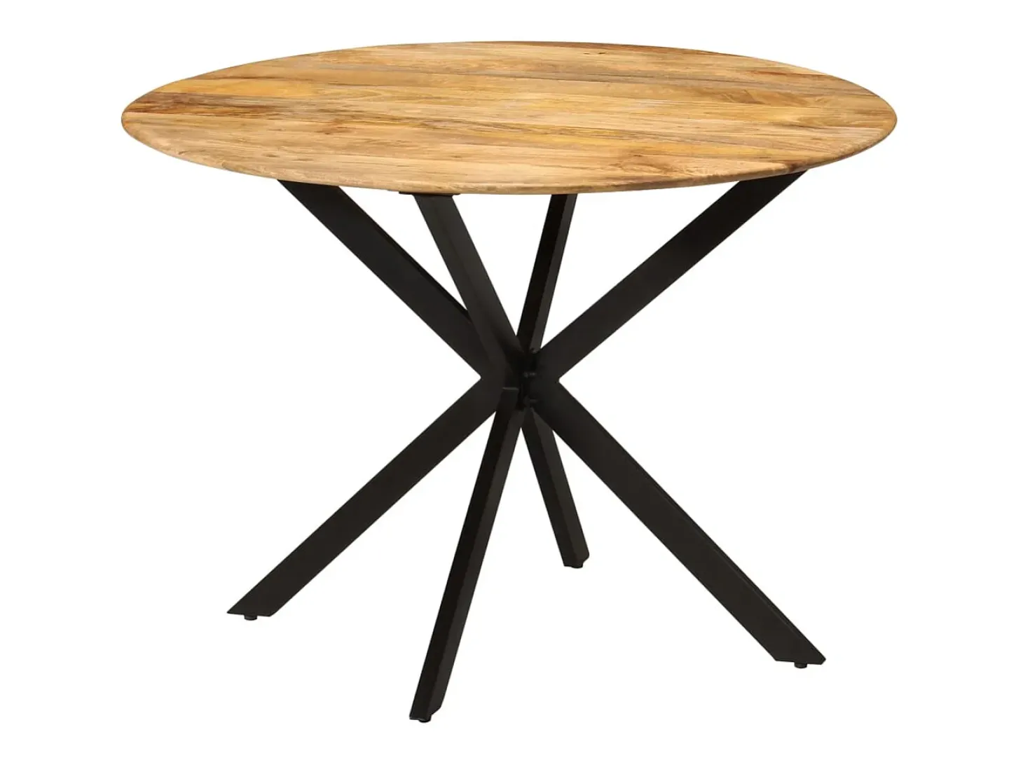 Mesa de comedor madera maciza de mango y acero 110x78 cm