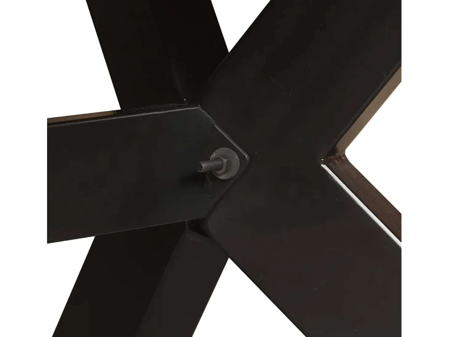 Mesa de comedor madera maciza reciclada y cruz de acero 180 cm