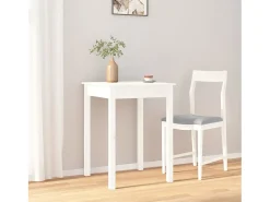 Mesa de comedor madera maciza de pino blanca 55x55x75 cm ES940432