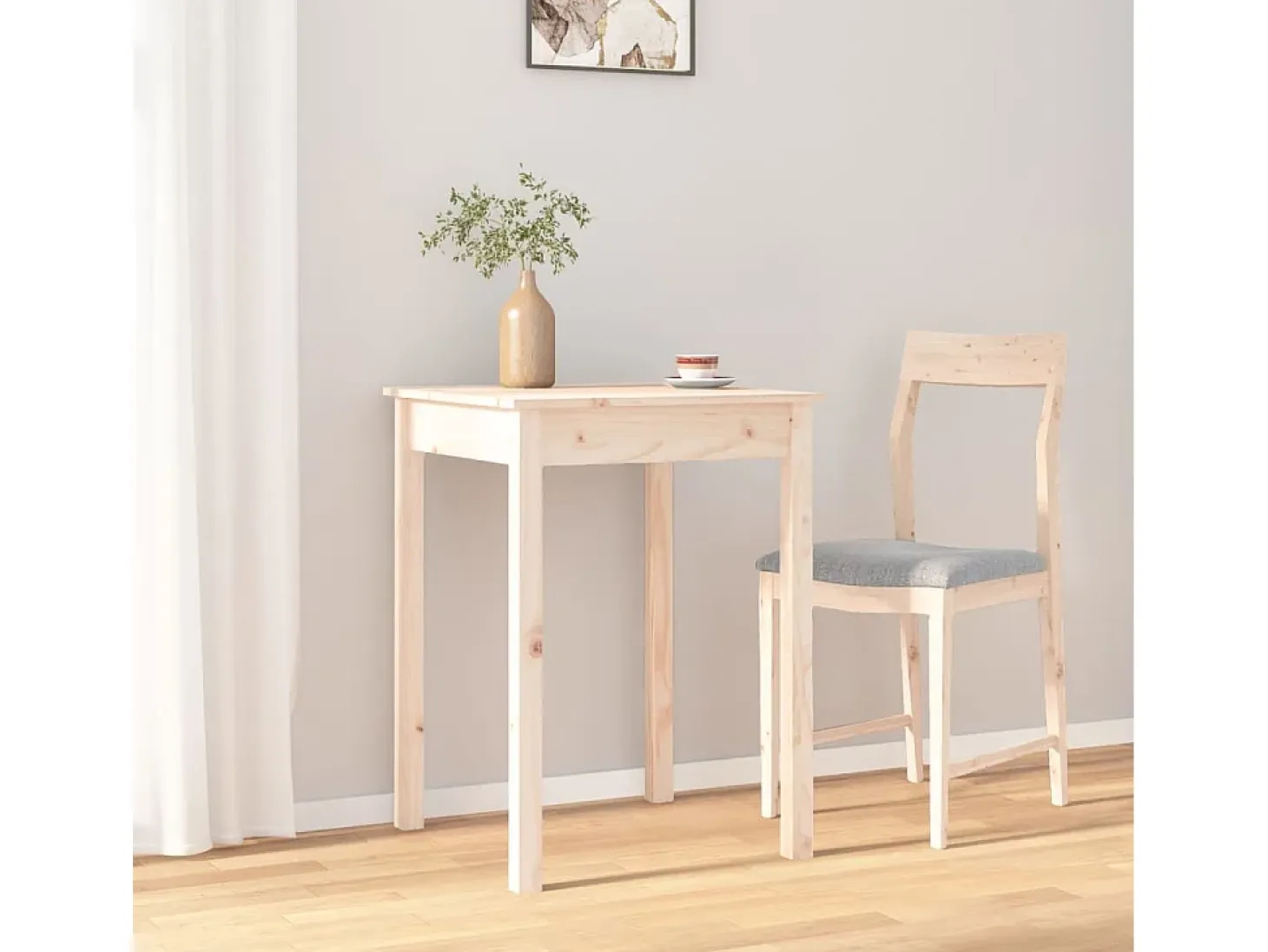 Mesa de comedor madera maciza de pino 55x55x75 cm