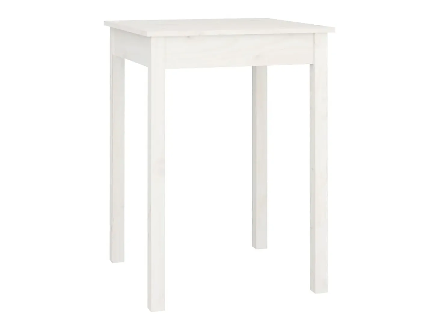 Mesa de comedor madera maciza de pino blanca 55x55x75 cm