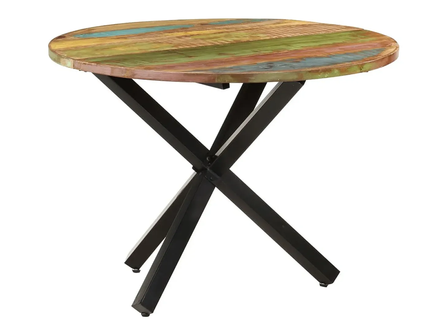 Mesa de comedor madera maciza reciclada redonda 100x100x75 cm